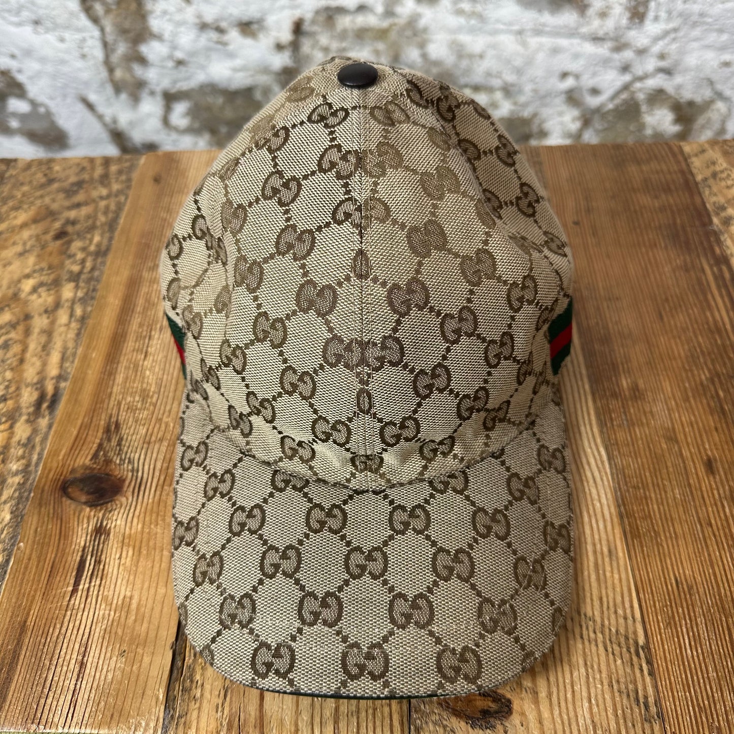 Gucci Beige GG Monogram Hat Sz XL