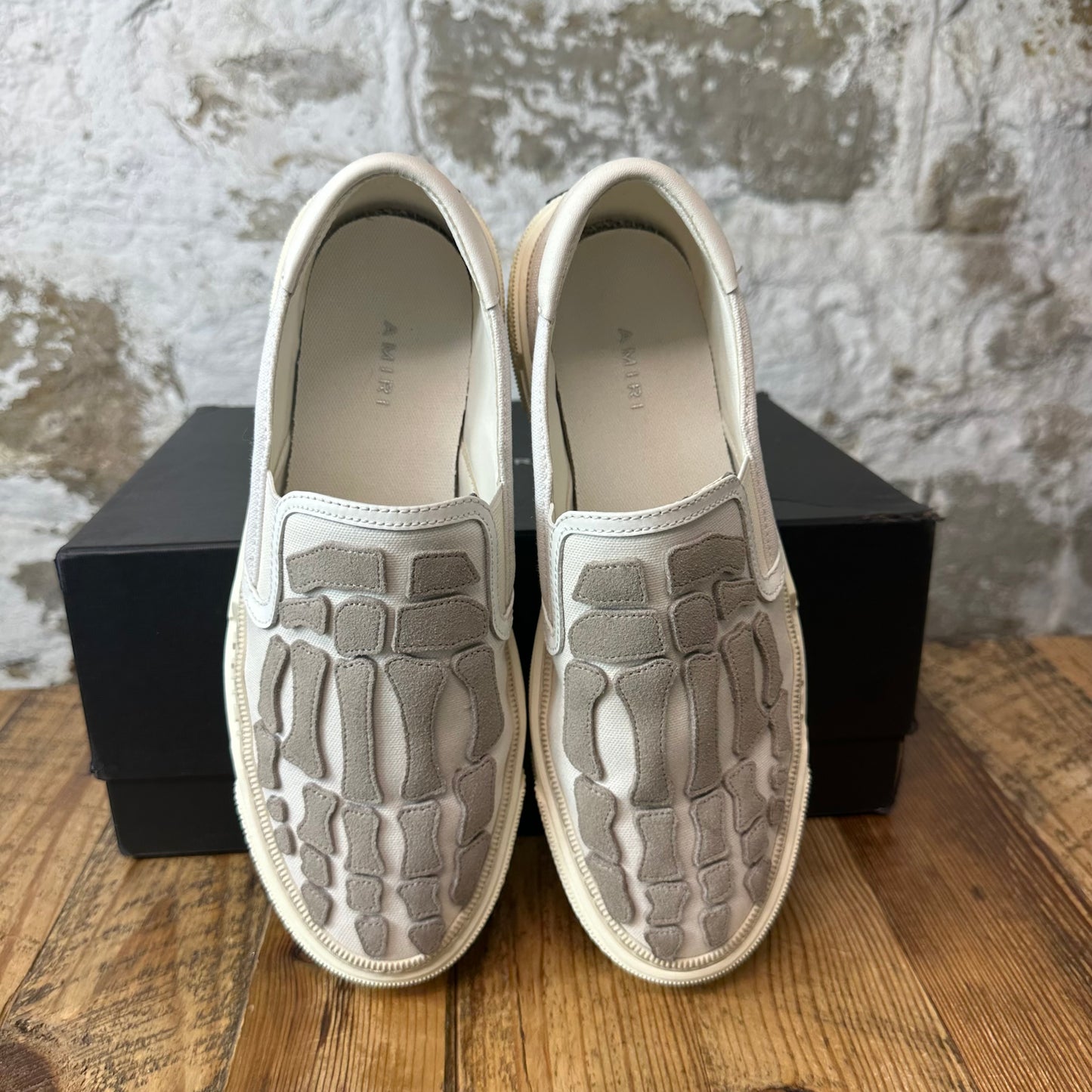 Amiri Beige Skeleton White Slip On Sneaker Sz 8 (41)