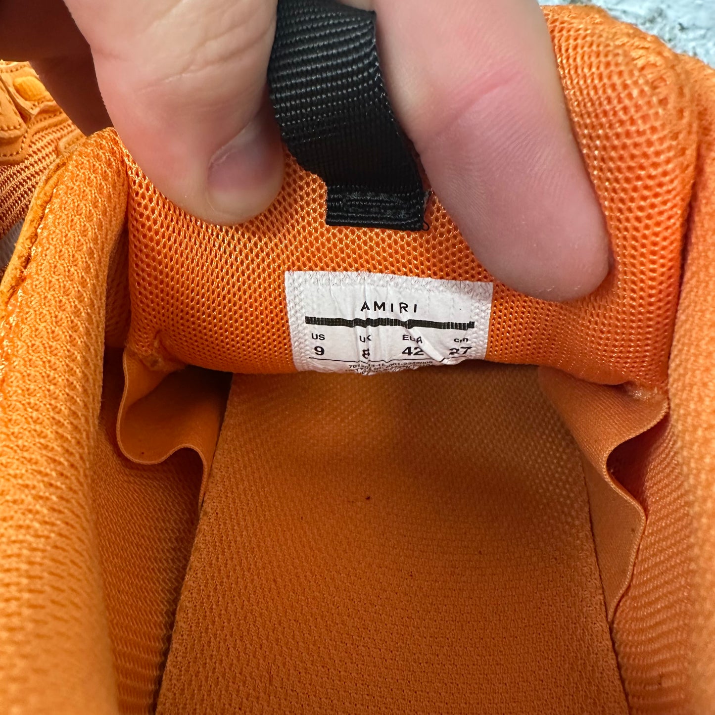 Amiri Orange Bone Runner White Sneaker Sz 9 (42)