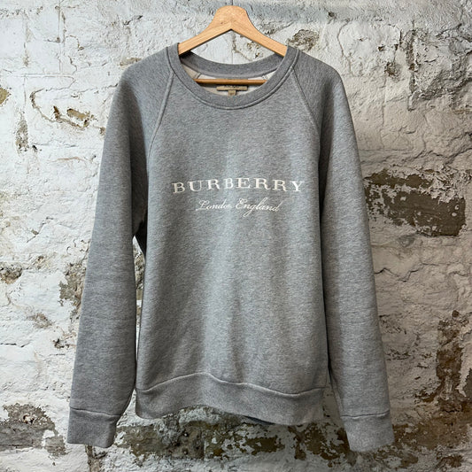 Burberry White Spell Gray Crewneck Sz XL