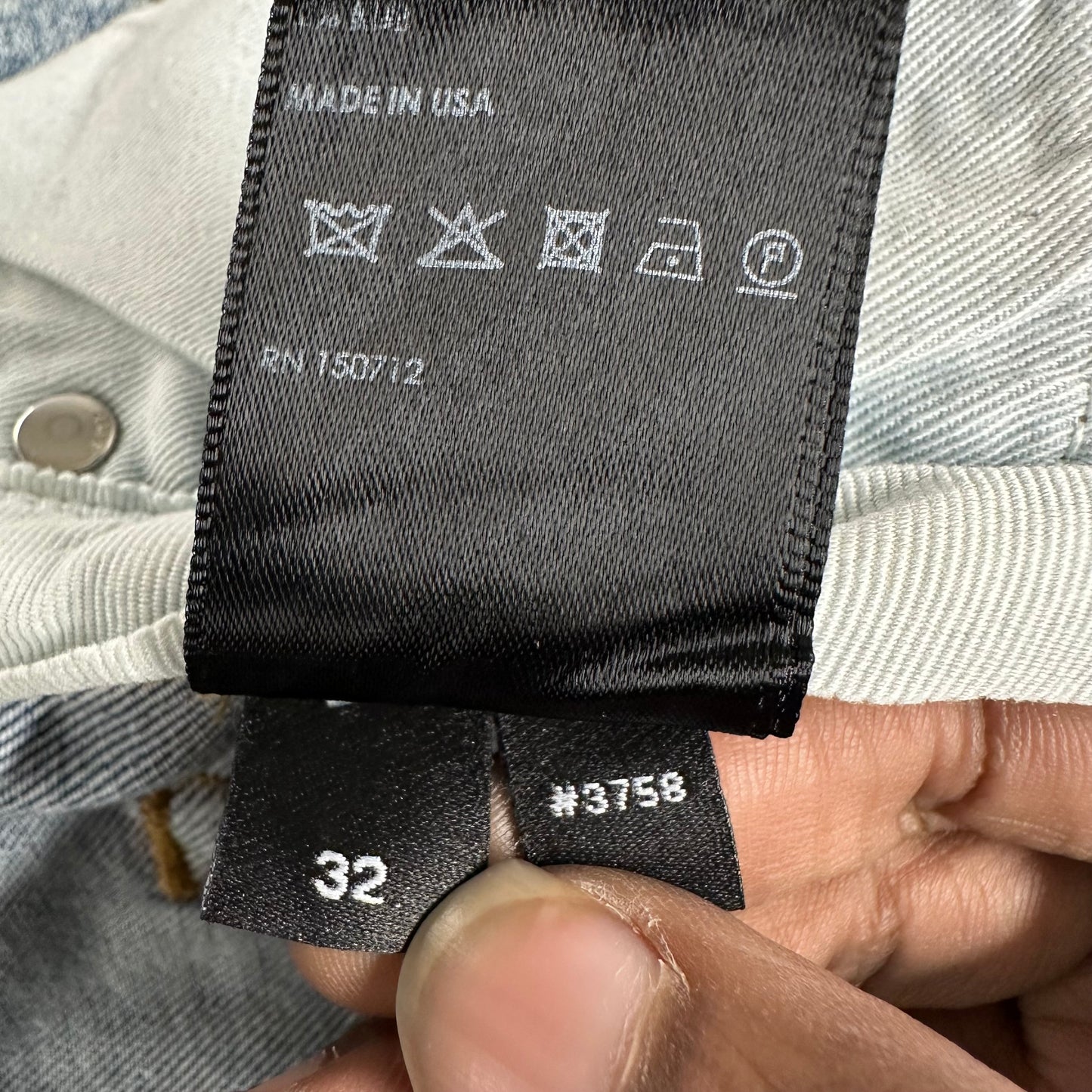 Amiri Plain Washed Blue Denim Jeans Sz 32