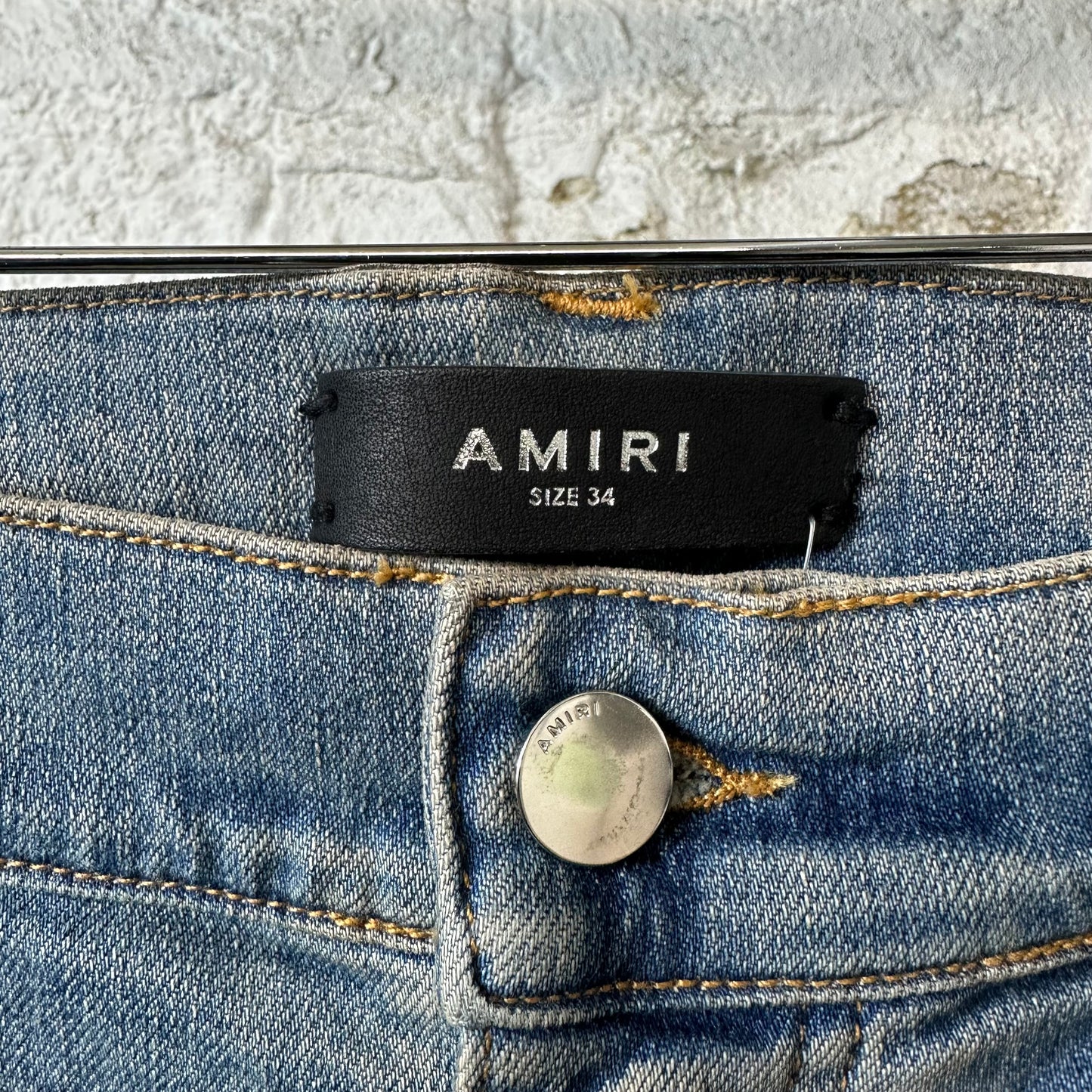 Amiri MX2 Black Blue Patch Blue Denim Jeans Sz 34 DS