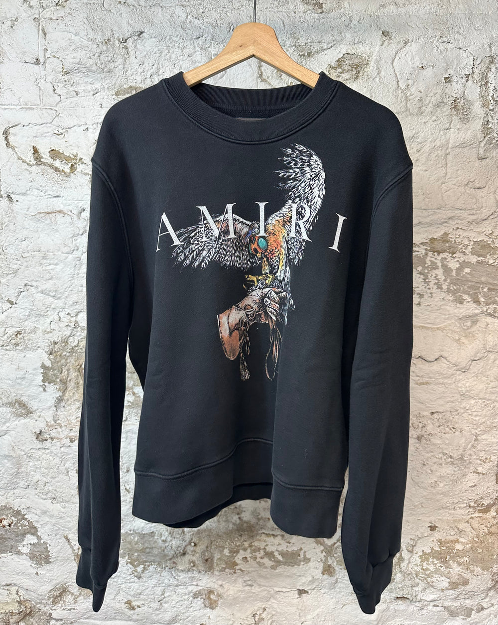Amiri Eagle Spellout Black Crewneck Sz L