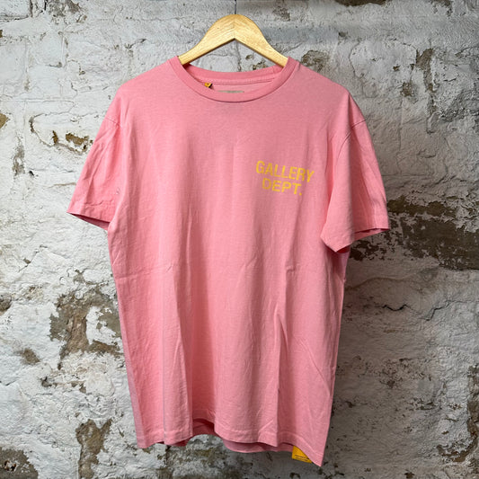 Gallery Dept Yellow Logo T-shirt Pink Sz M