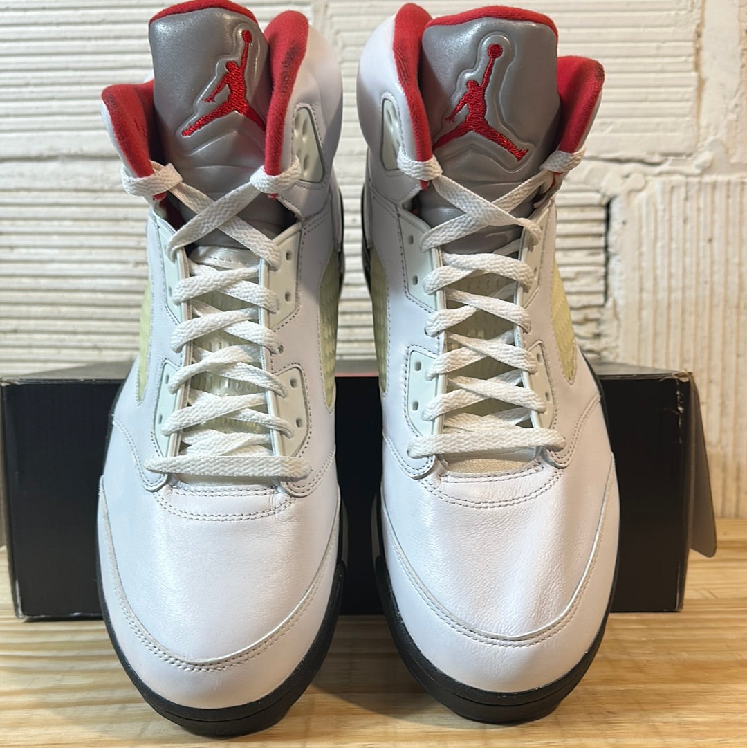 Air Jordan 5 Fire Red Silver Tongue Sz 12