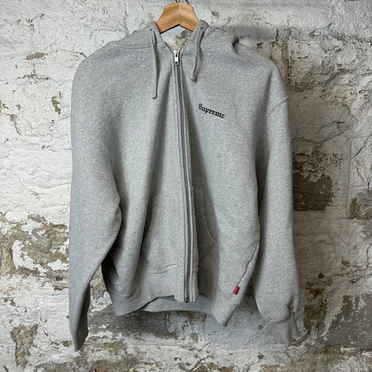 Supreme Crest Zip Up Hoodie Grey Sz S