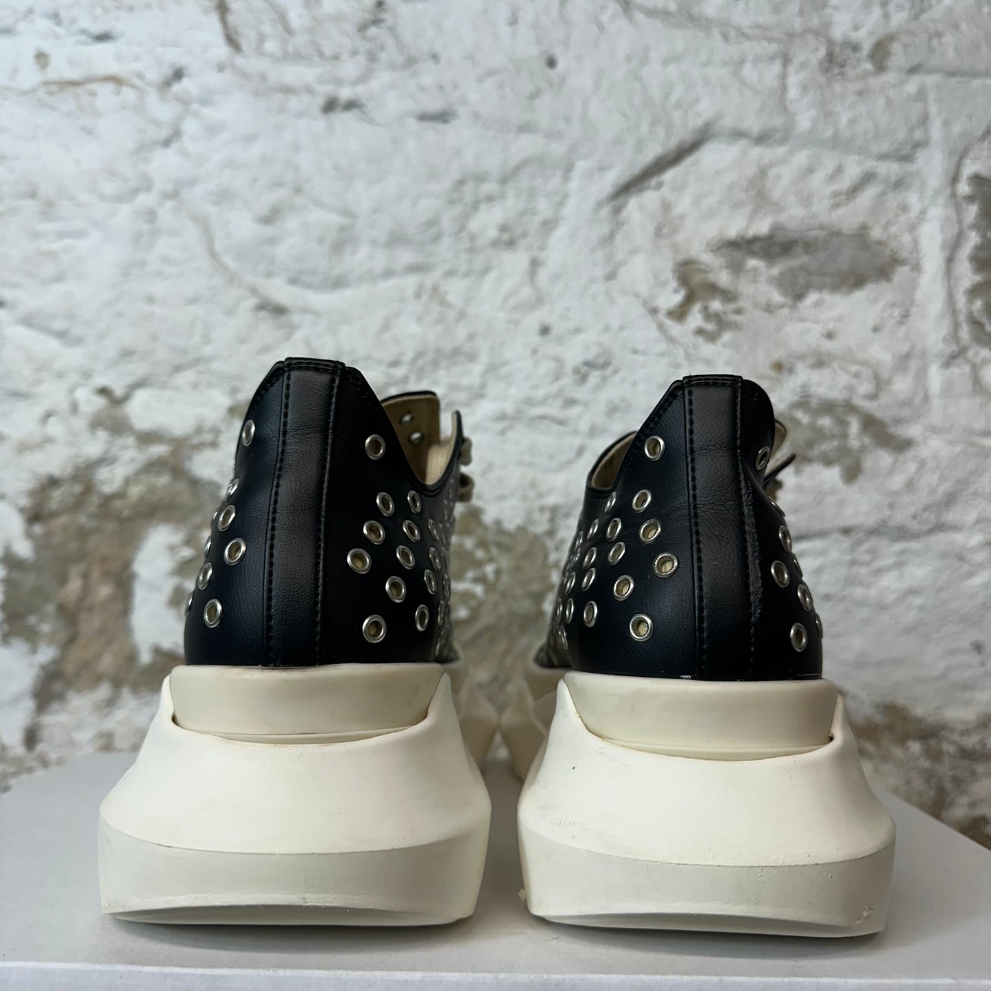 Rick Owens Abstract Eyelette Black Milk Sneaker Sz 6 (38)