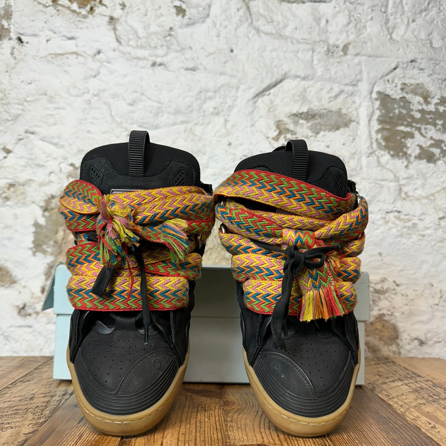 Lanvin Curb Multicolor Lace Black Sneaker Sz 11 (44)