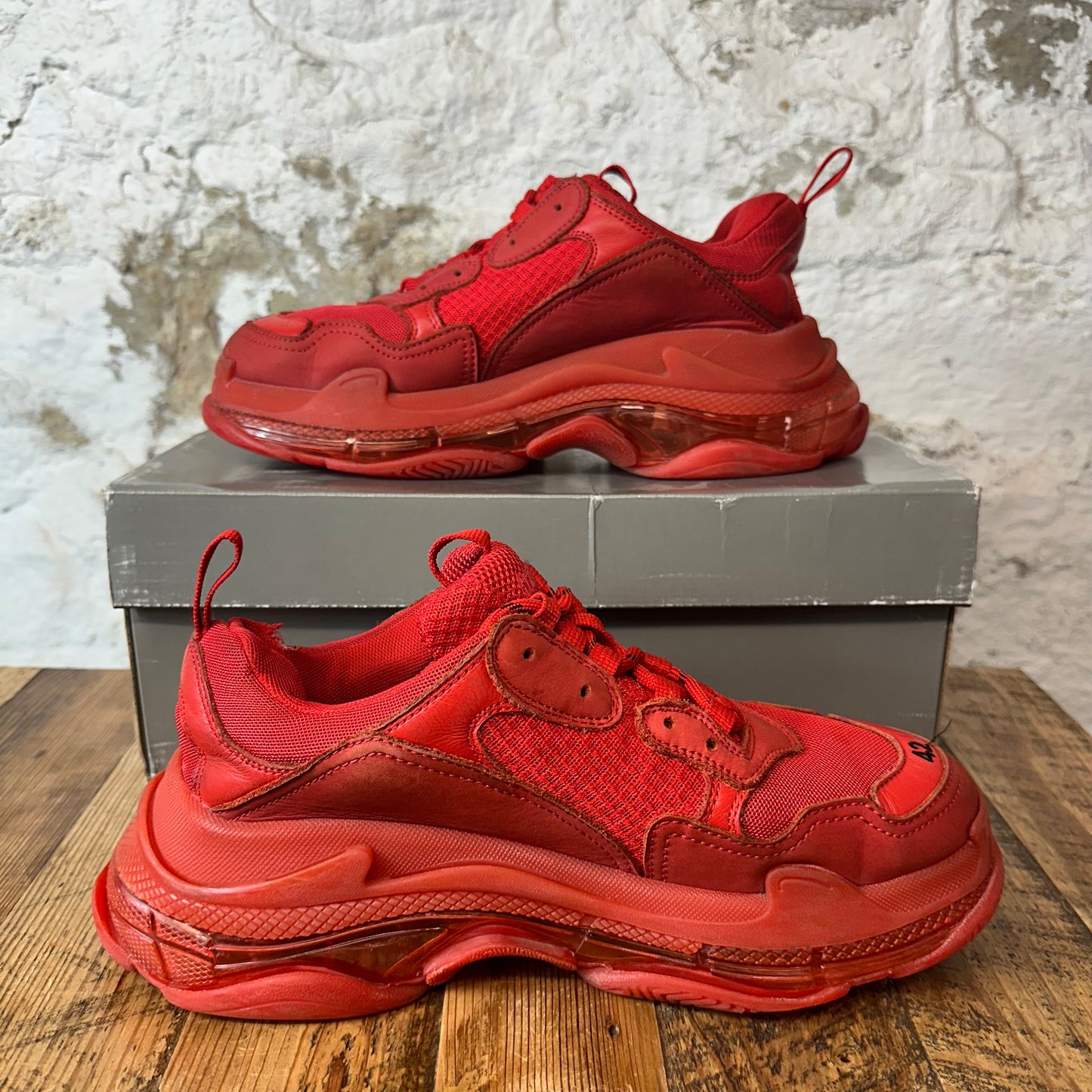 Balenciaga Triple S All Red Sneaker Sz 9 (42)