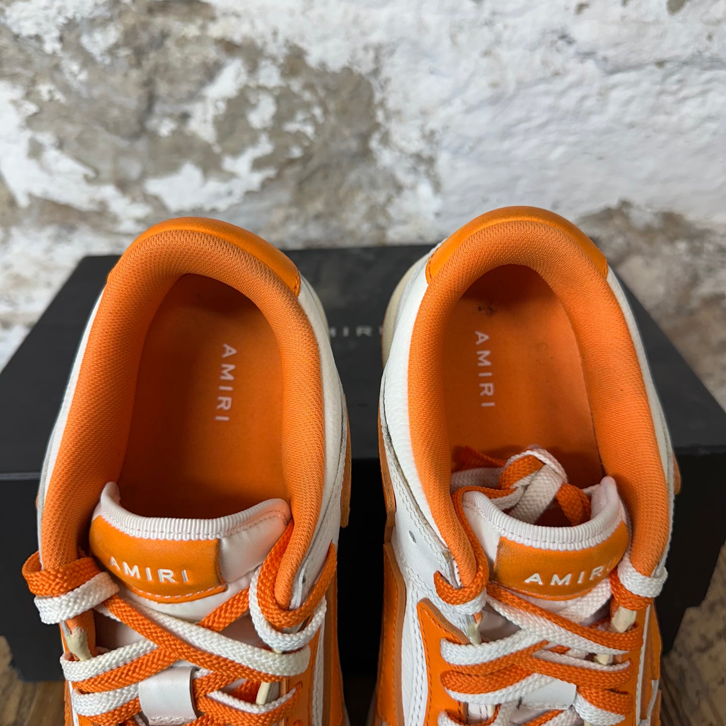 Amiri Orange Skeleton White Cream Sneaker Sz 10 (43)