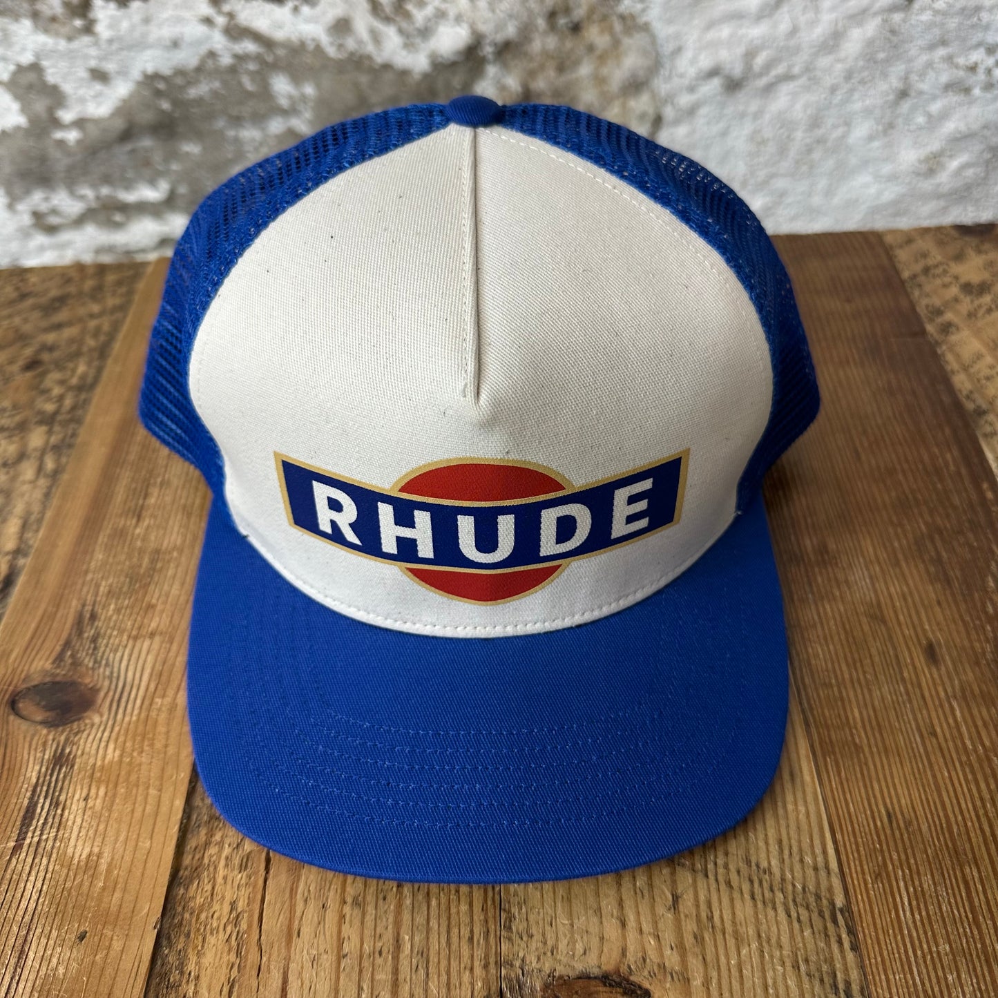 Rhude Racer Blue White Trucker Hat