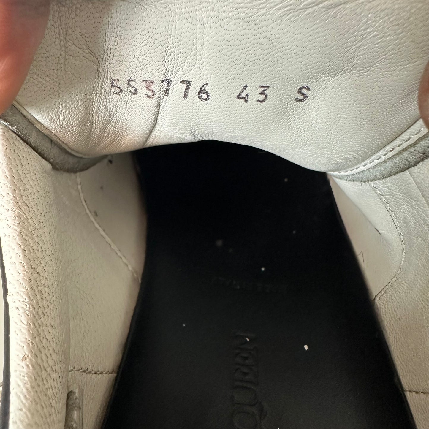 Alexander Mcqueen Black Studded Tab White Sneaker Sz 10 (43) No Box