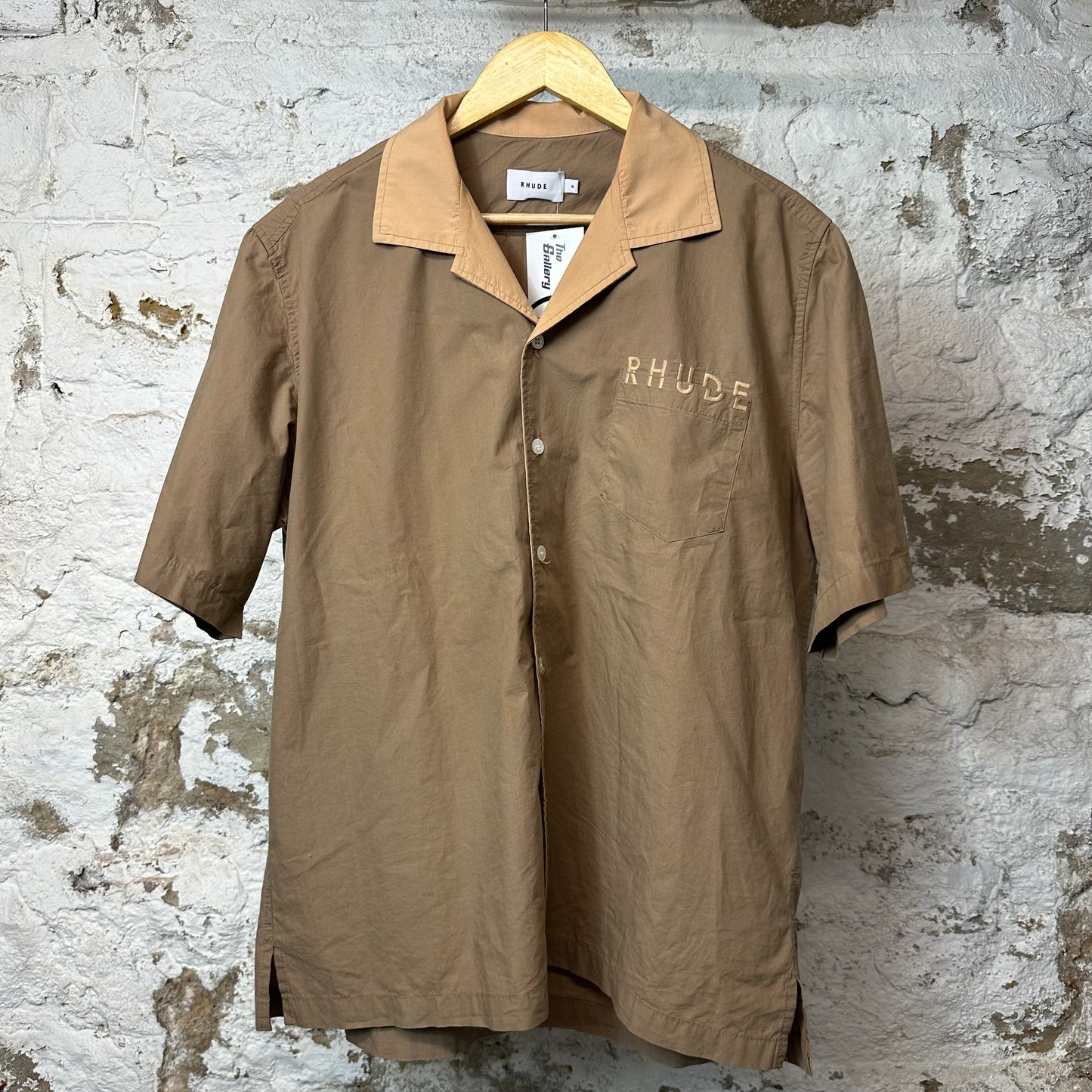 Rhude Mechanic Button Up Shirt Brown Tan Sz XL