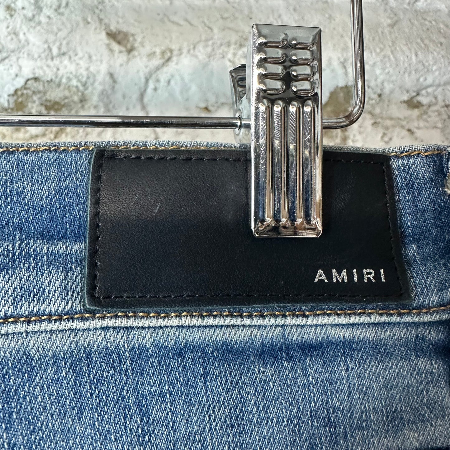 Amiri Distressed Plain Blue Denim Jeans Sz 32