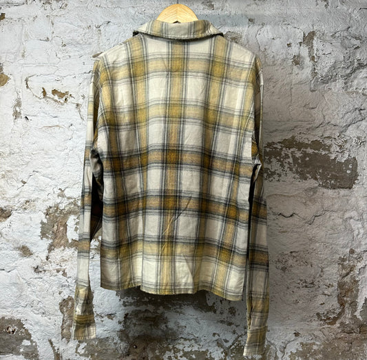 Vale Burnt Orange Cream Rhinestone Flannel Sz M