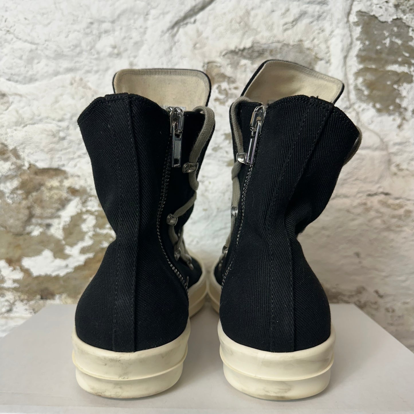Rick Owens High Hexa Lace Black Milk Sneaker Sz 9.5 (42.5)
