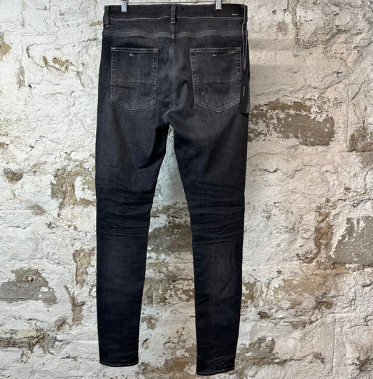 Amiri MX1 Black Paisley Grey Denim Jeans Sz 34