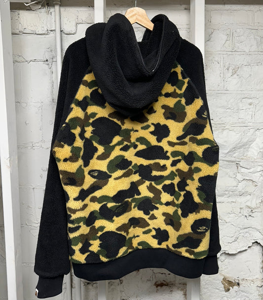 Bape Yellow Camo Fleece Jacket Sz XXL