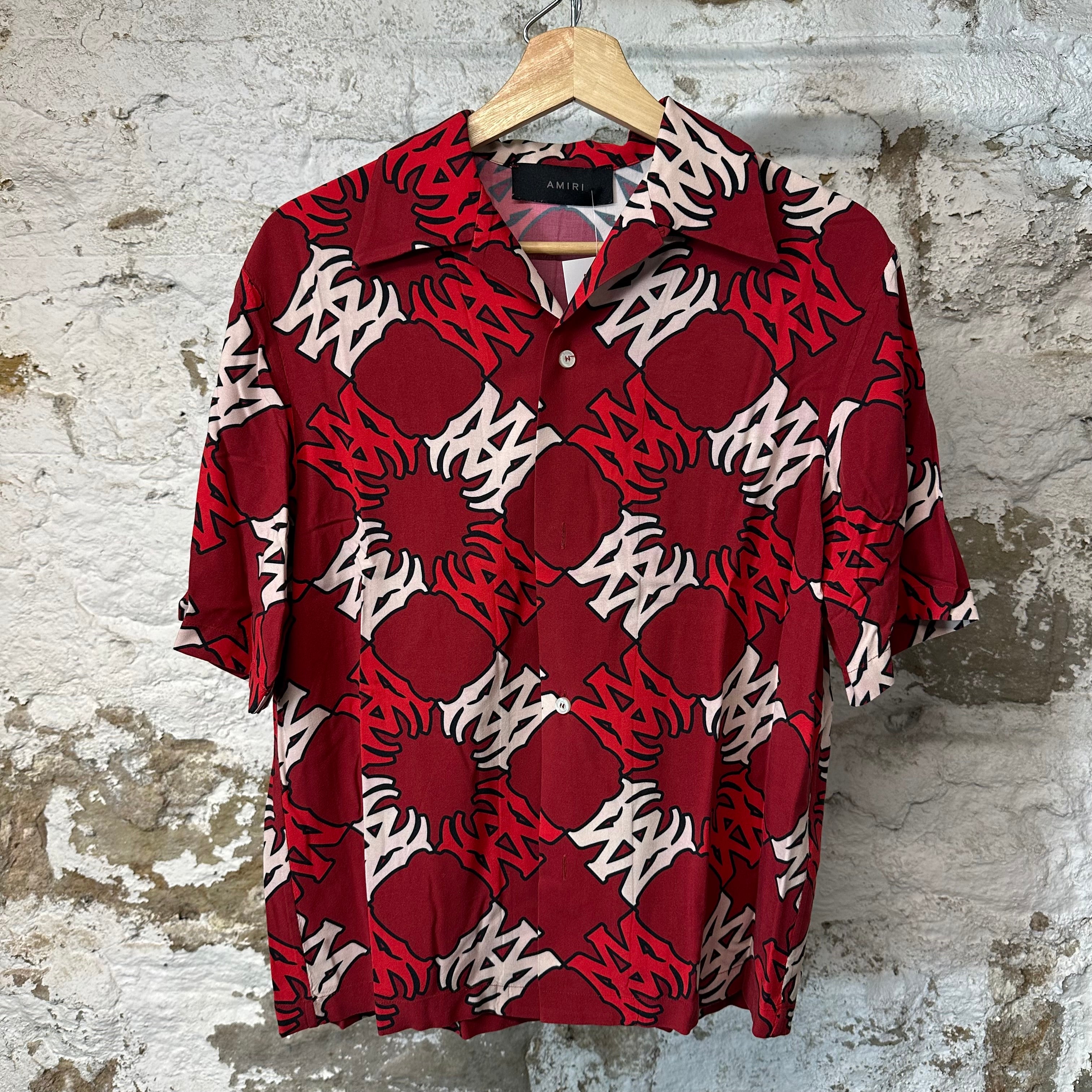 Amiri MA AOP Red Button Up Shirt Sz S