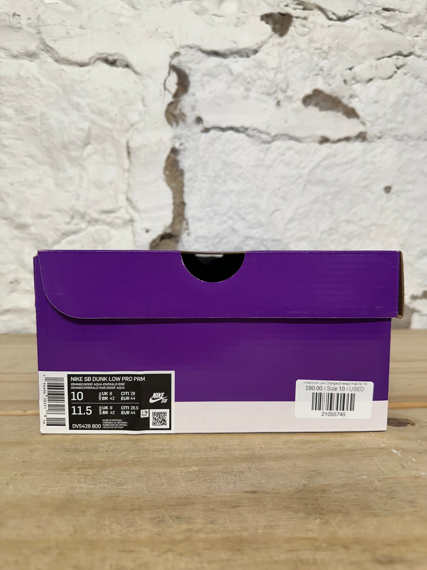 Nike Dunk Low Orange Emerald Rise Sz 10