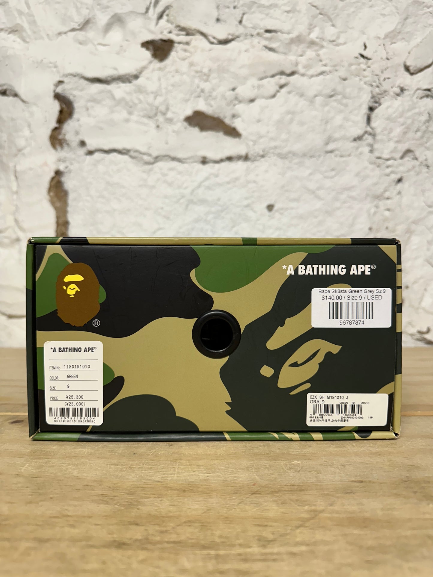 Bape Sk8sta Green Grey Sz 9