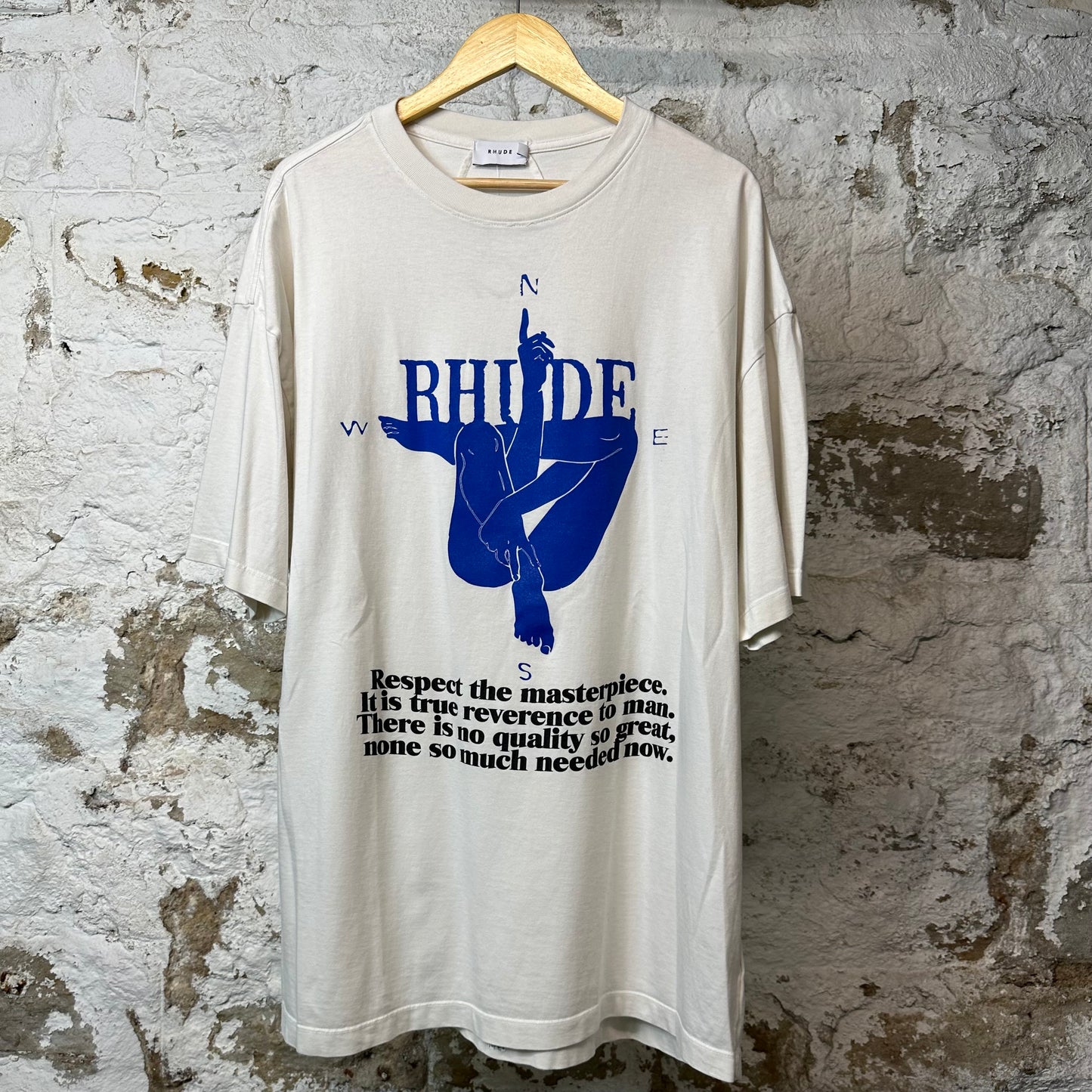 Rhude Blue Logo Spellout T-shirt White Sz XXL