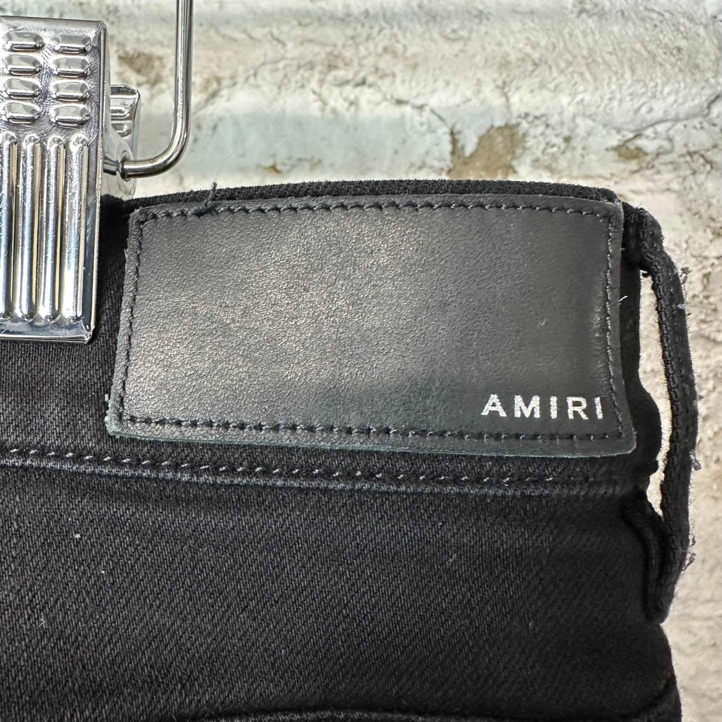 Amiri Red Tie Dye Core Logo Black Denim Jeans Sz 36