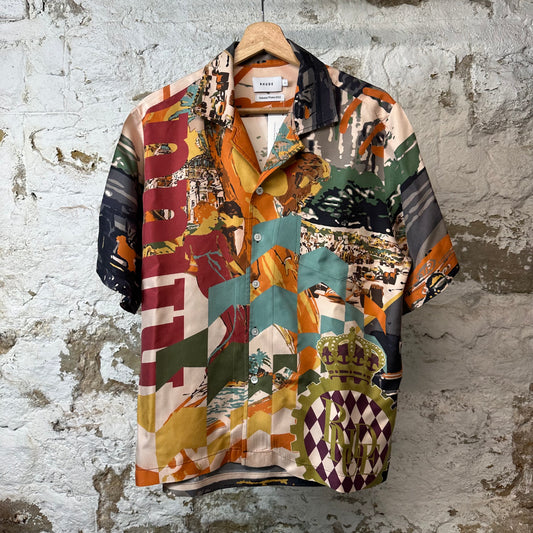 Rhude Racing Silk Button Up Shirt Sz M