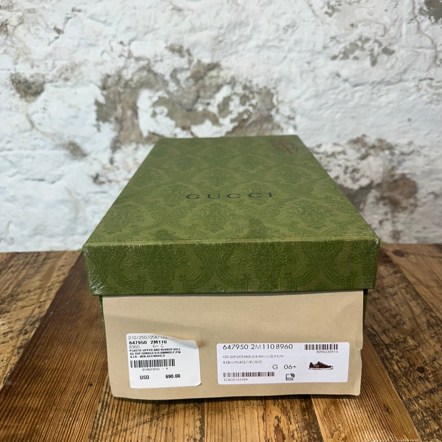 Gucci Donald Duck Monogram Ace Sneaker Sz 6.5