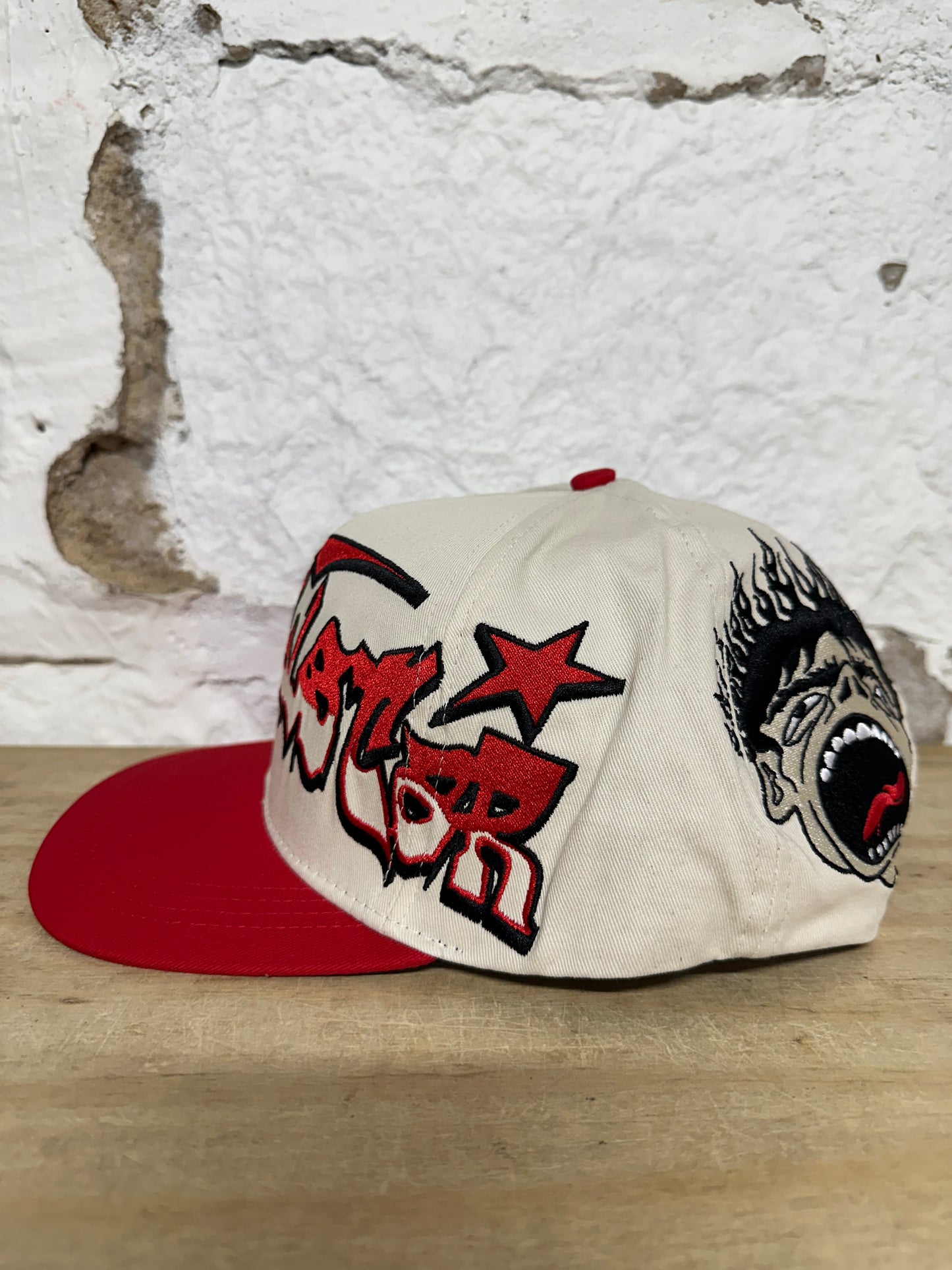 Hellstar Records Cream Red Snapback Hat DS