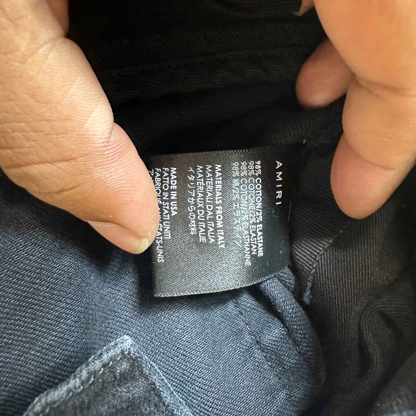 Amiri MX1 Multicolor Patch Black Denim Jeans Sz 34