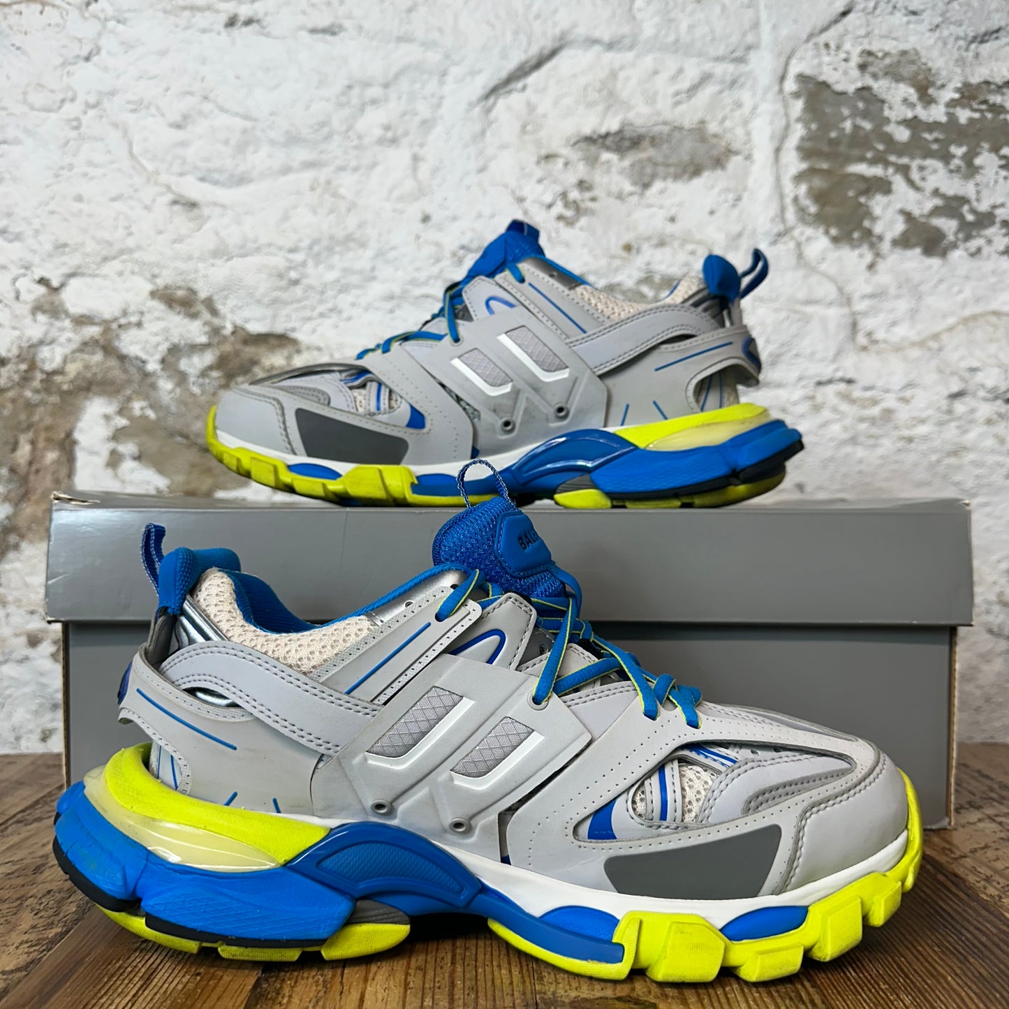 Balenciaga Track Runner Blue Grey Green Sneaker Sz 7 (40)