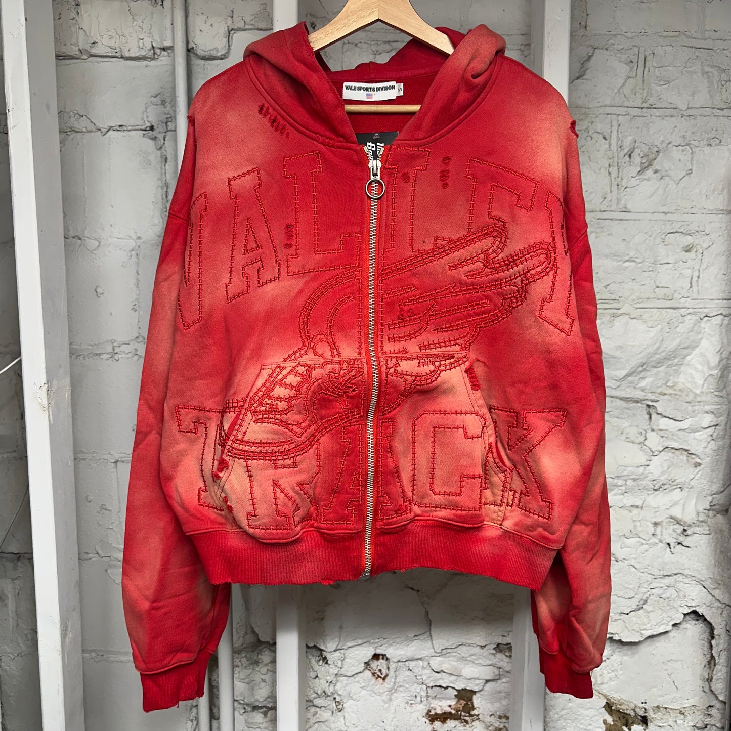 Vale Garden Red Zip Up Hoodie Sz S