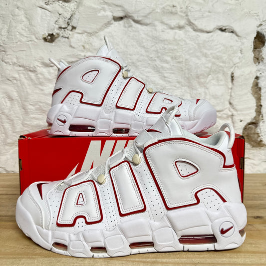 Nike Air More Uptempo White Varsity Red Outline Sz 13 DS