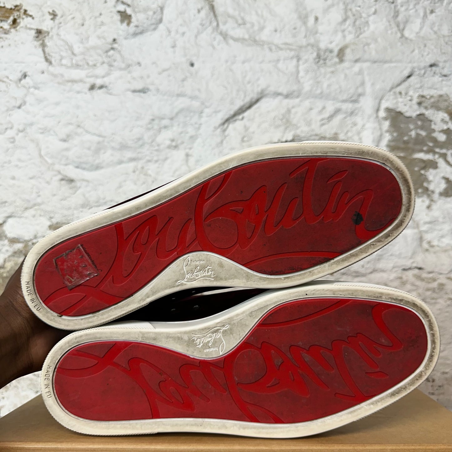Christian Louboutin High Maroon Velour Sneaker Sz 9 (42)
