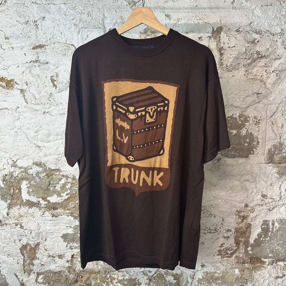 Louis Vuitton Lovers Trunk Intarsia Brown T-Shirt Sz L