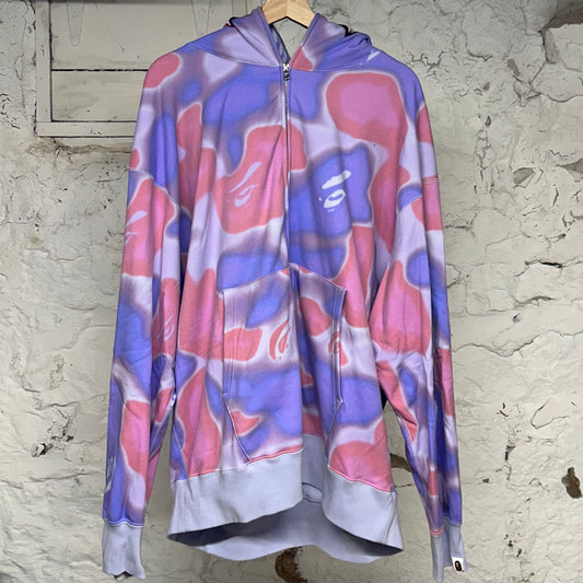 Bape Pink Purple Camo Shark Hoodie Sz XXL