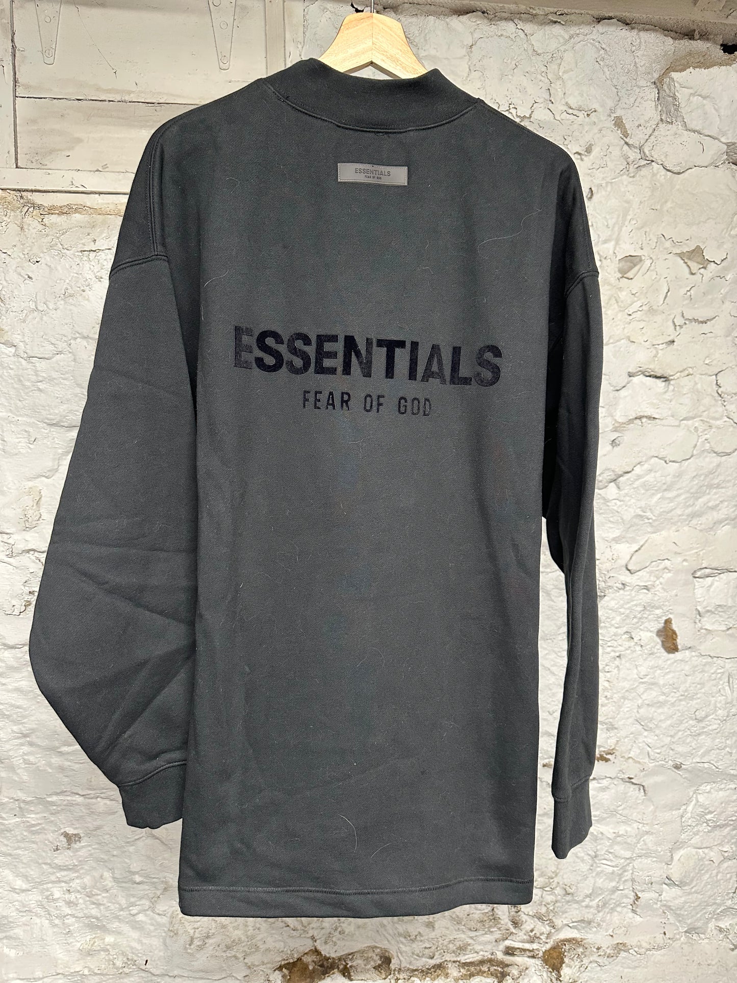 Fear of God Essentials Back Logo Black Relaxed Crewneck Sz L