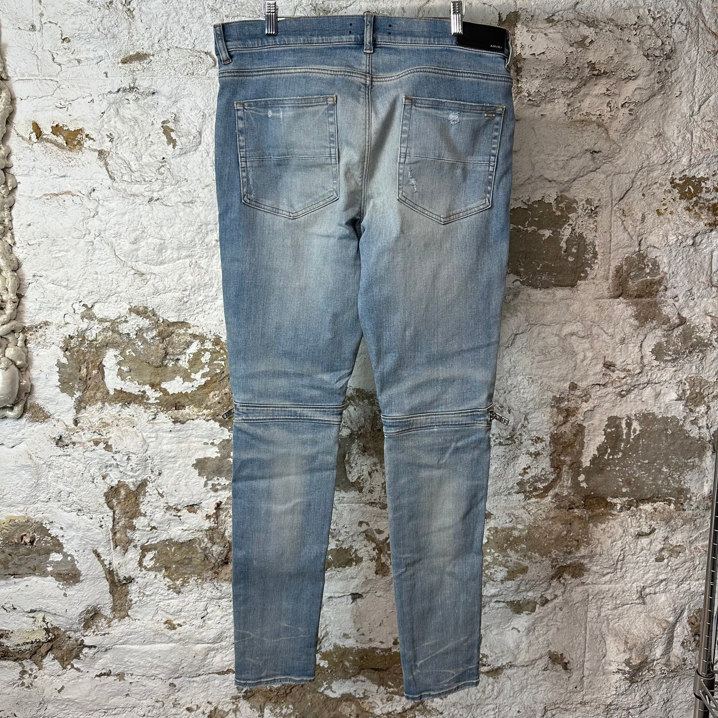 Amiri MX2 Multicolor Flannel Blue Denim Jeans Sz 36