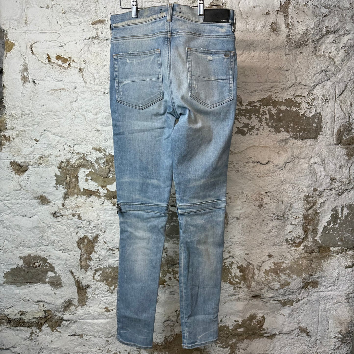 Amiri MX2 Multicolor Flannel Blue Denim Jeans Sz 32