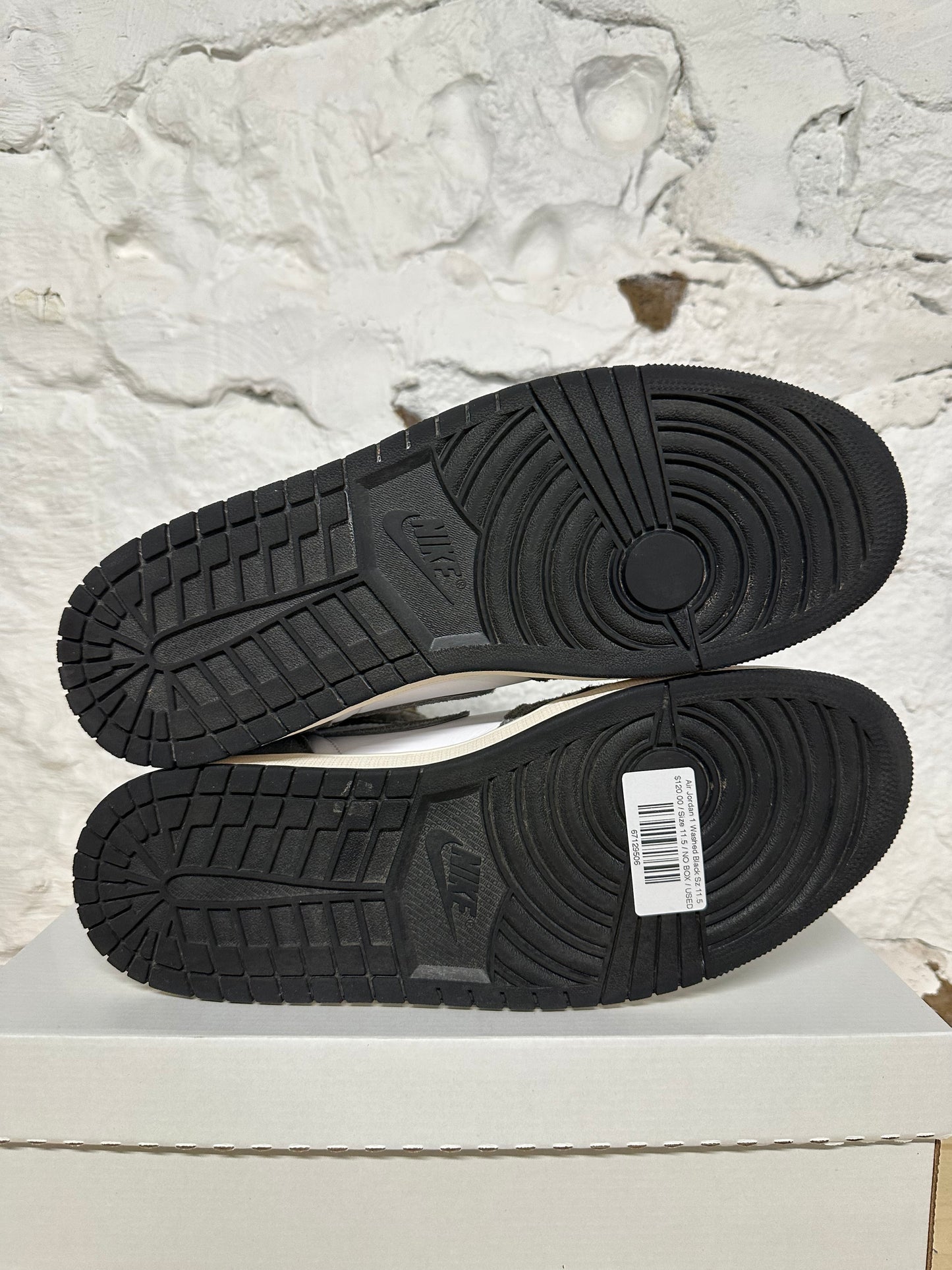 Air Jordan 1 High Washed Black Sz 11.5