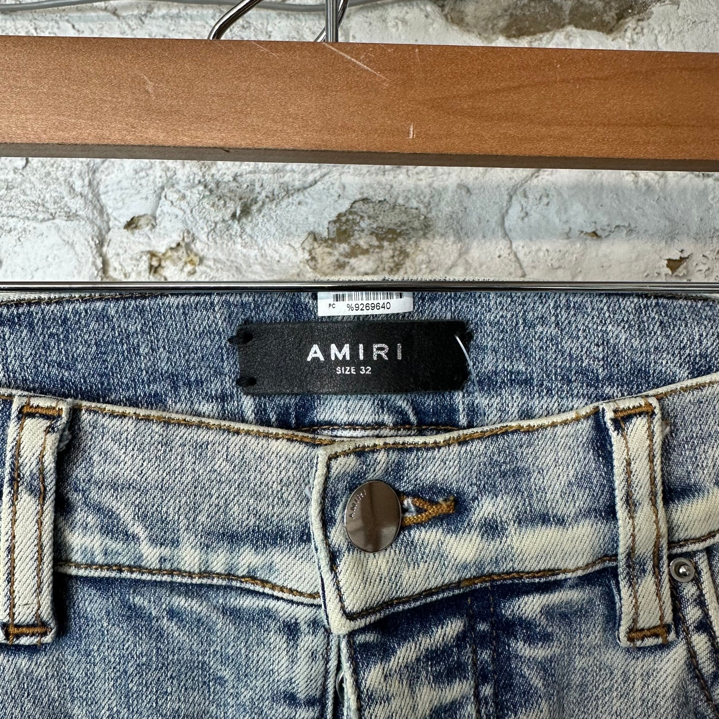 Amiri Plain Washed Blue Denim Jeans Sz 32