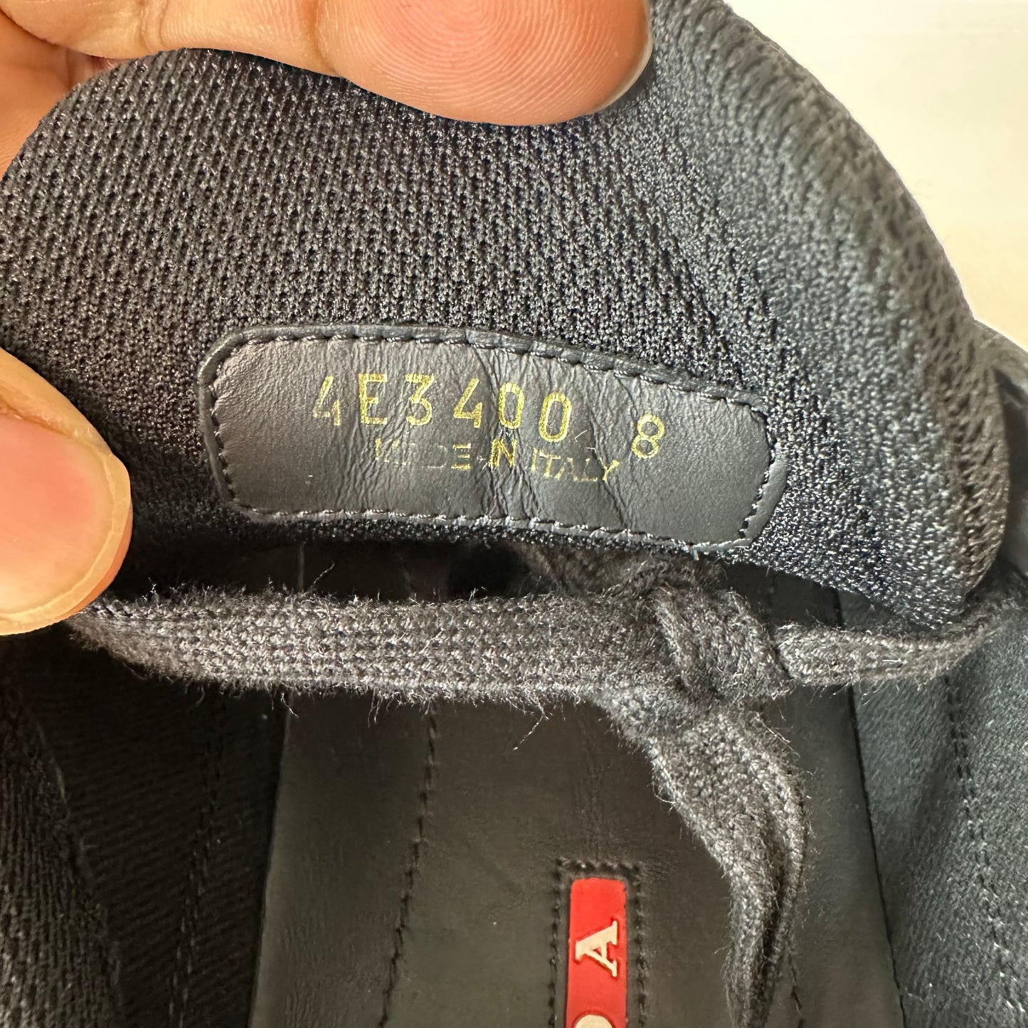 Prada Americas Cup Triple Black Patent Sneaker Sz 8