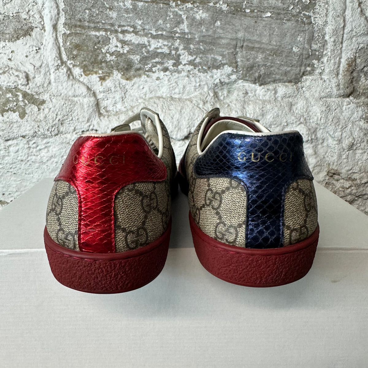 Gucci GG Monogram Red Sole Ace Sneaker Sz 10.5
