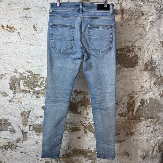 Amiri MX1 Camo Patch Blue Denim Jeans Sz 32