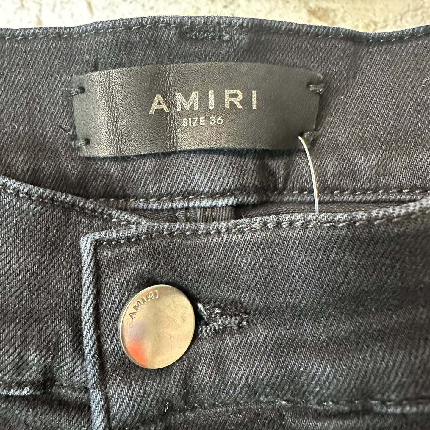 Amiri Stitched Black Denim Jeans Sz 36