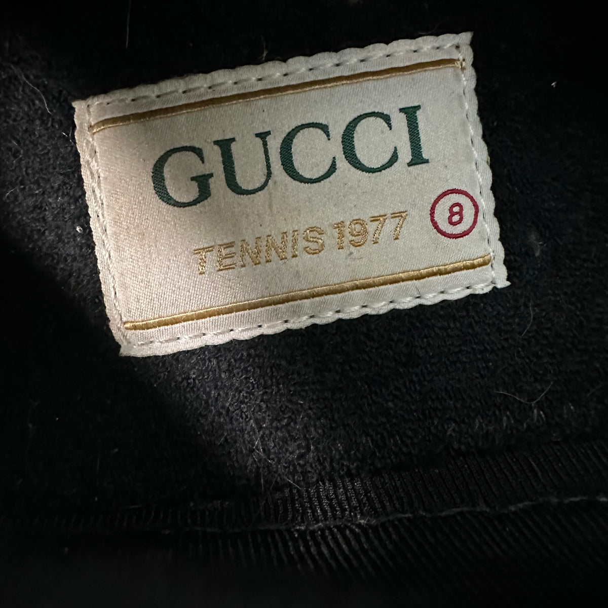 Gucci Tennis 1977 Black GG Monogram Sneaker Sz 8