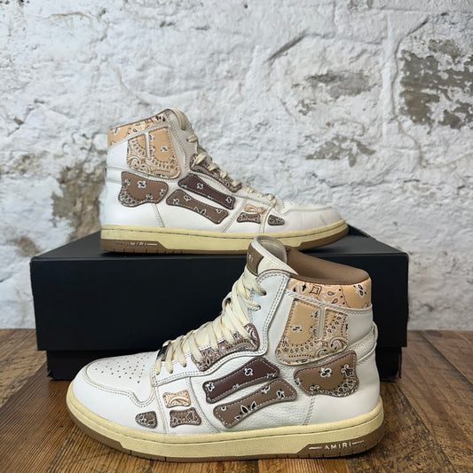 Amiri High Brown Paisley Skeleton White Sneaker Sz 10 (43)