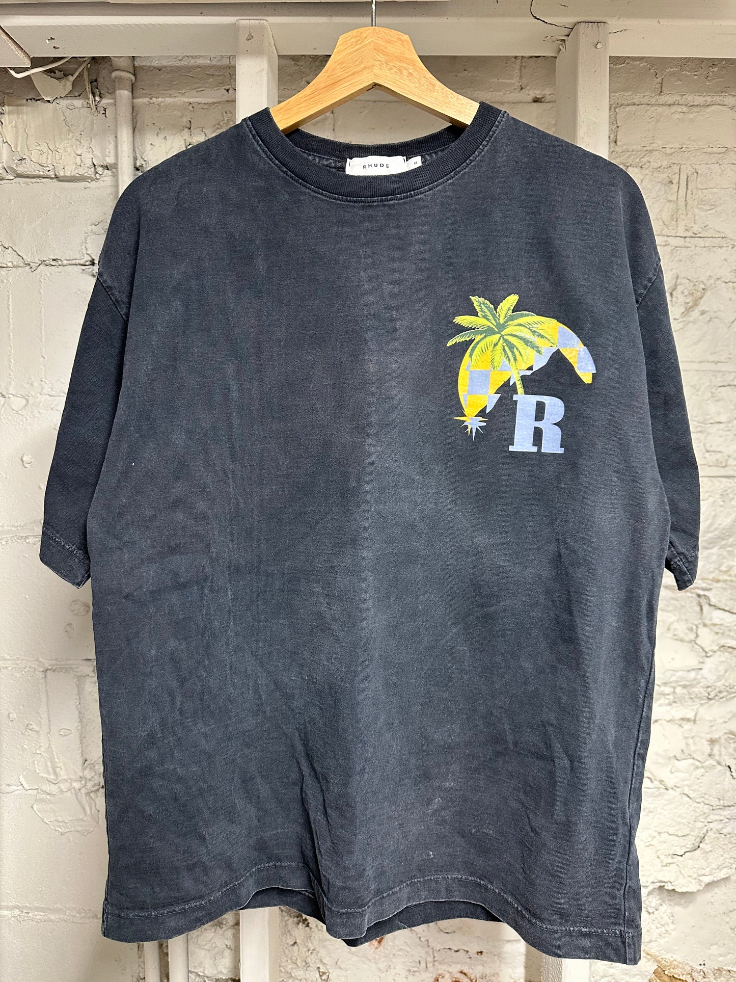 Rhude Palm Tree Black T-Shirt Sz XS