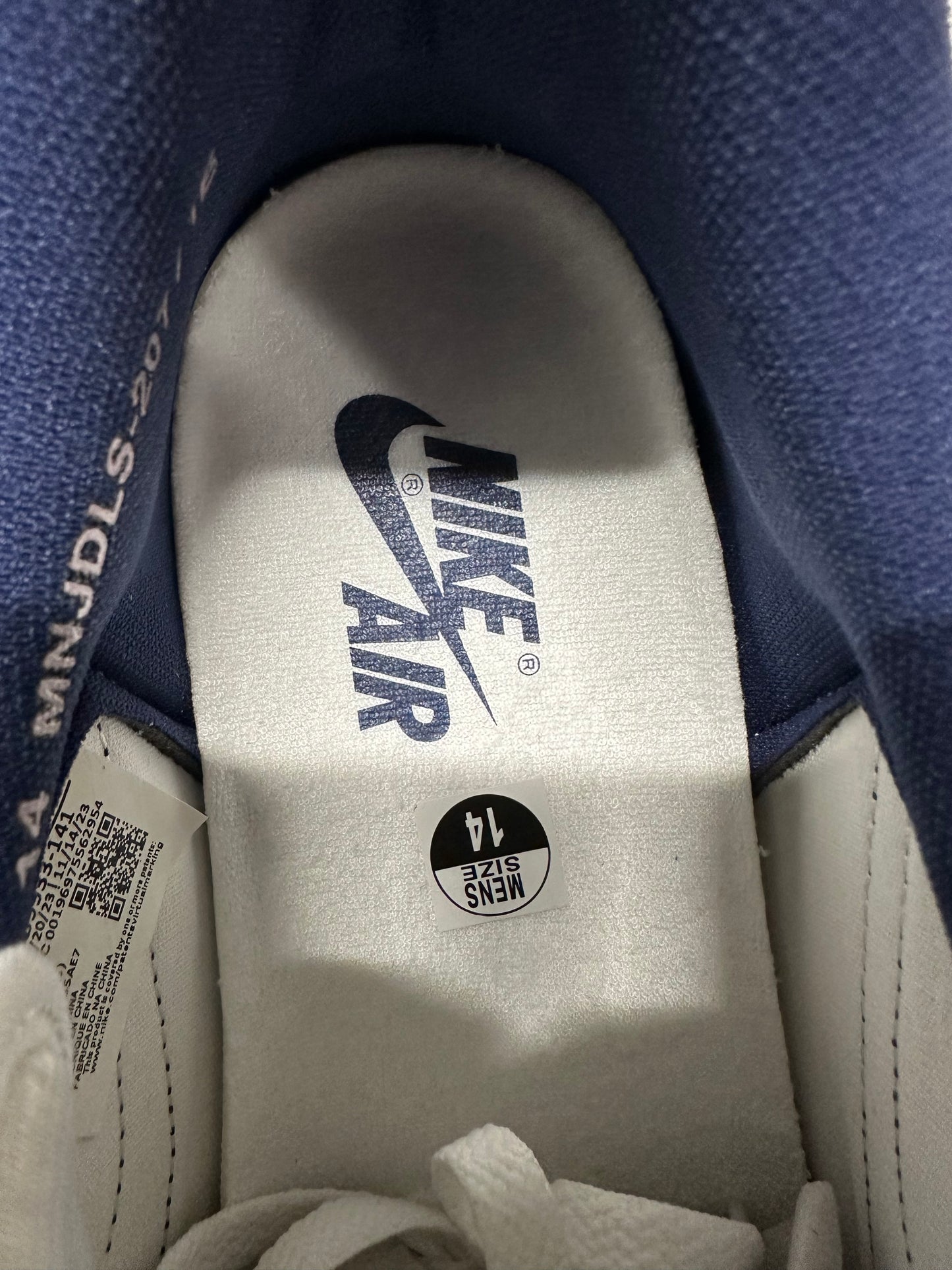 Air Jordan 1 Low Metallic Blue Sz 14 DS